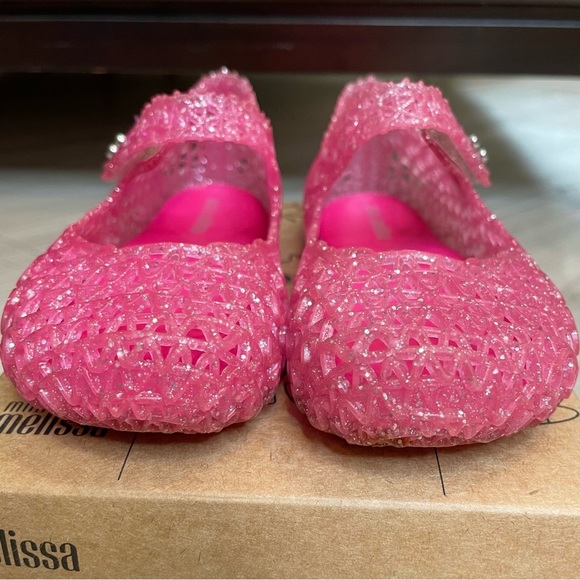 Mini Melissa Campana Mary Jane Toddler Flats Ballerinas 32995 with Box Glitter 9 - Picture 8 of 13